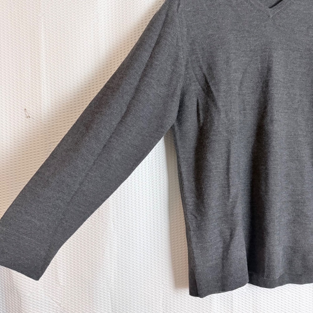 Greg Norman‎ Merino Wool Men V Neck Long Sleeve Sweater Gray Large Cozy Warm - Picture 9 of 10